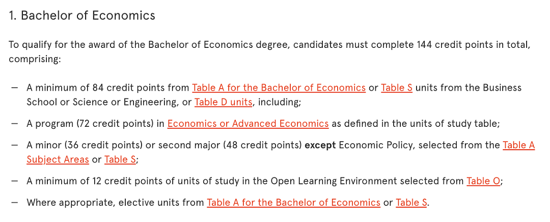 悉尼大学2024S1 | BOE经济新生选课全攻略，搞不明白Handbook？看这篇就够了！（组图） - 1