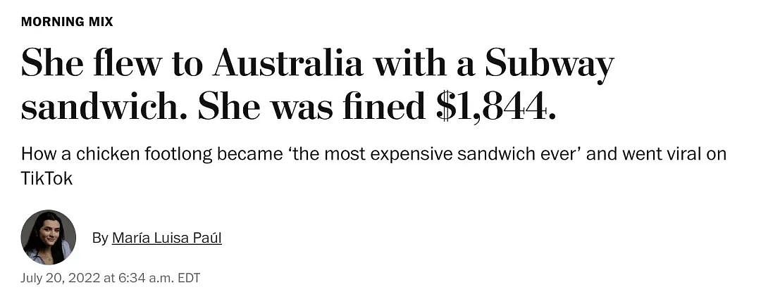 老太太因一块鸡肉三明治布里斯班被罚$1.5万！澳洲的入境检查真就地狱模式啊（组图） - 3