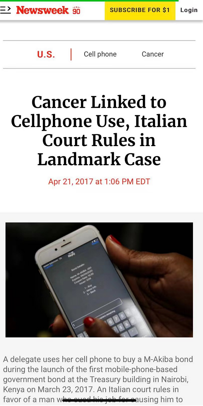 手机致癌实锤？这个国家法院六次裁决手机致癌（组图） - 7
