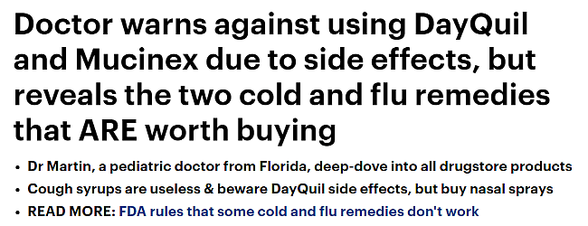 FDA宣布这些常见感冒药无效，有些还有副作用！医生建议感冒后这样做……（组图） - 1