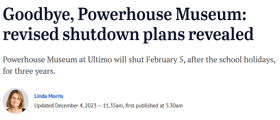 太突然！Powerhouse Museum宣布关闭，很多妈妈支持（组图） - 1