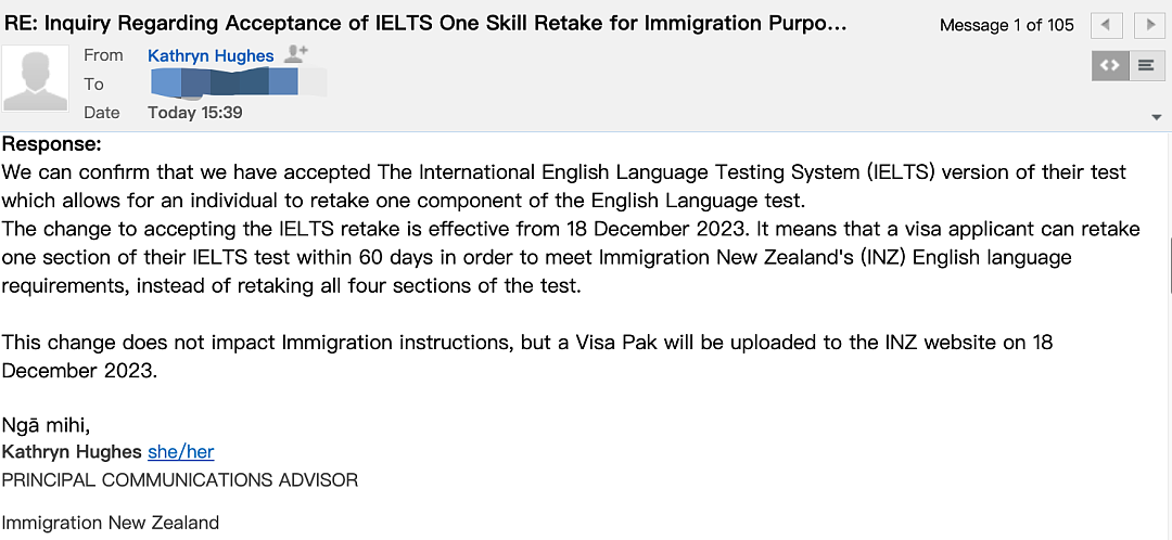 移民新西兰，雅思成绩要求有变，将接受单项重考（组图） - 1