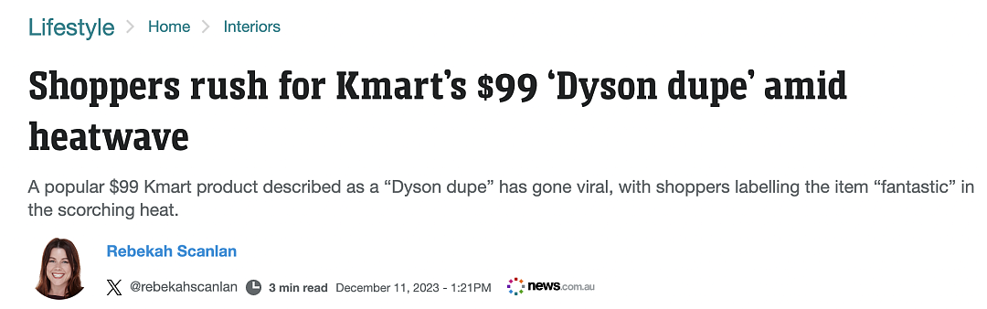Kmart把价格打下来了！只要$99刀，就能平替戴森小空调（组图） - 1