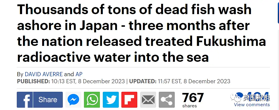 日本千吨死鱼涌向海岸，外媒怒骂核废水污染？日本人大破防竟现场捡鱼吃！（组图） - 1
