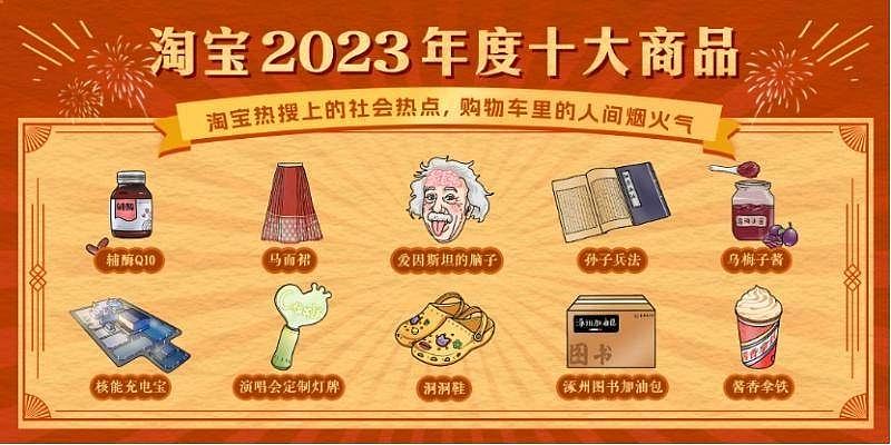 淘宝公布2023年度十大商品，“爱因斯坦的脑子”、孙子兵法上榜（组图） - 1