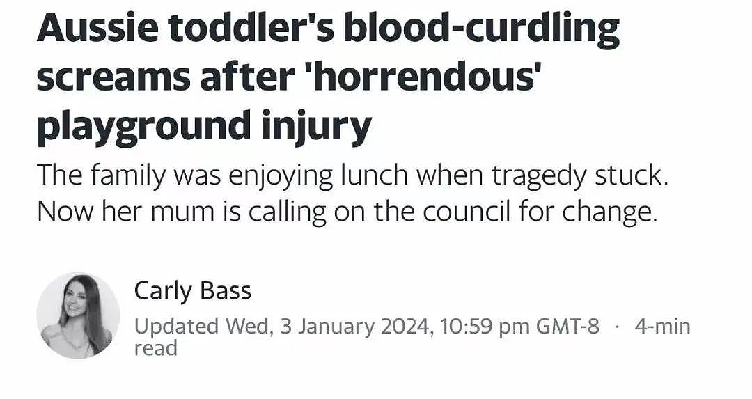 太惨了！澳洲女孩在公园里摔倒，瞬间被“烤熟”！宝妈发紧急警告（组图） - 1