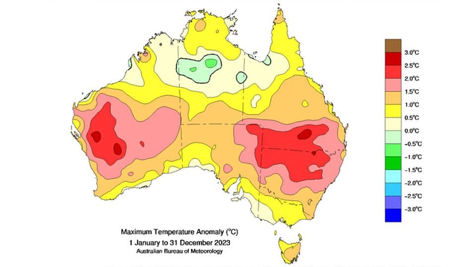 实锤：2023年是澳洲有记录以来炎热程度排名第八的年份（图） - 2