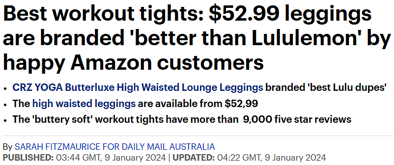 健身必备！亚马逊$53刀瑜伽裤爆火，网友力荐：“Lululemon最佳平替”（组图） - 1