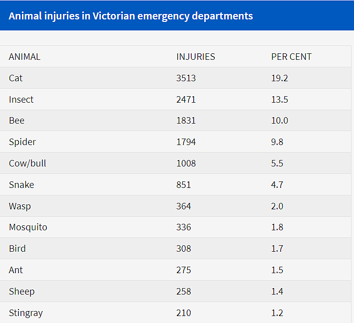 最新数据！对维州人伤害最多的动物排行，第一名你根本想不到（组图） - 5
