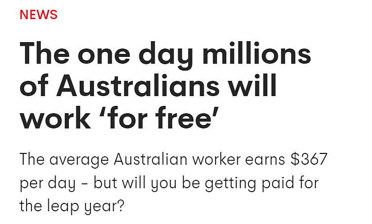 澳洲打工人注意！今年大家都要免费为老板工作一天（组图） - 1