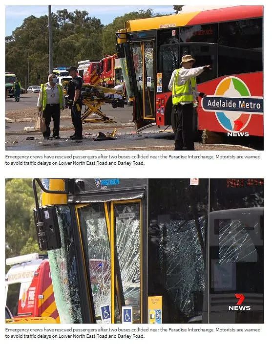 南澳两辆巴士相撞，交通严重延误（组图） - 1