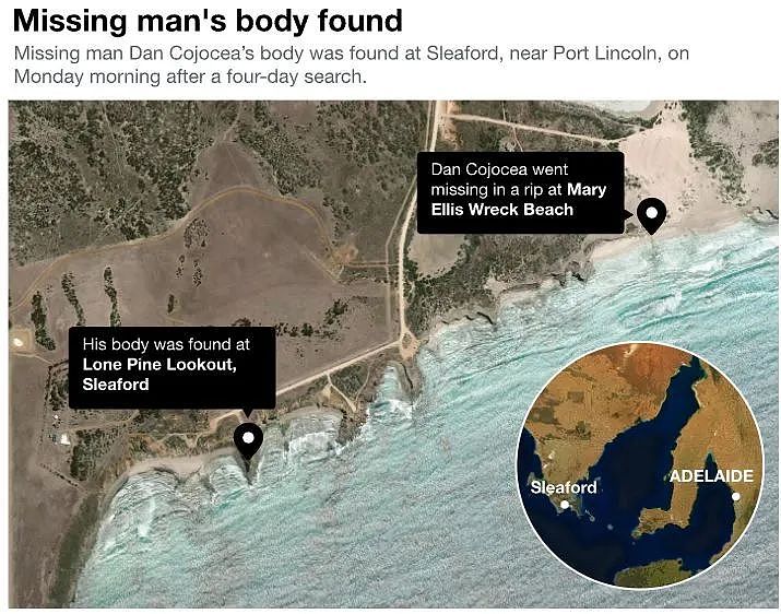 搜寻多日，在Port Lincoln被海浪卷走的43岁父亲尸体被发现！（组图） - 2