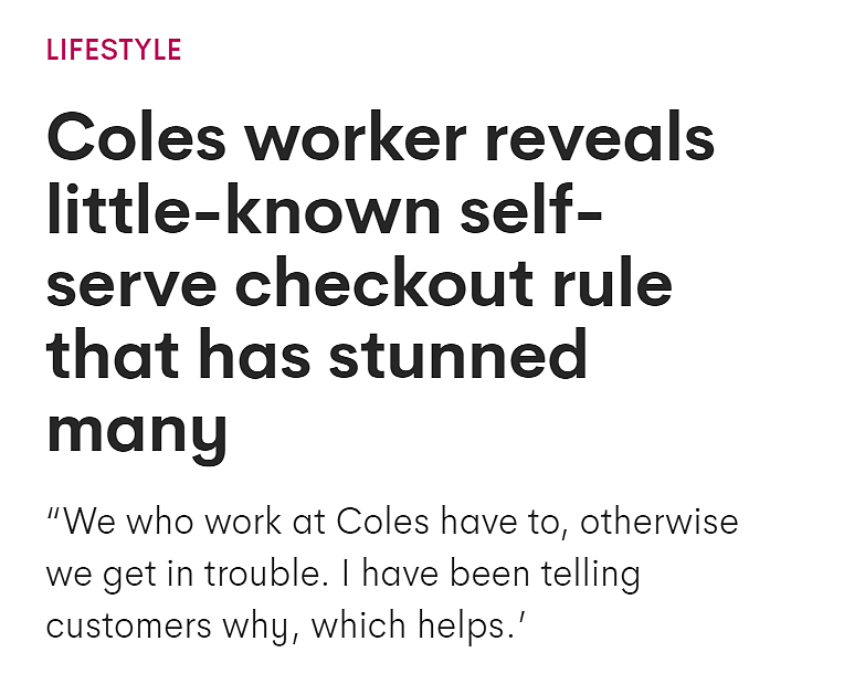 最近，多人在Coles遭遇奇葩结账新规！员工：我们必须这么做（组图） - 1