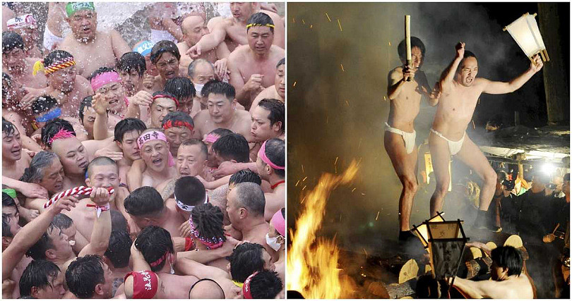 光着身子任人抚摸！日本裸祭仪式场面很香艳，首度让女性参加（组图） - 2