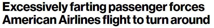 奇葩！男子飞机上疯狂放屁，引爆乘客不满，航班紧急返航，空姐将其撵下飞机（组图） - 1