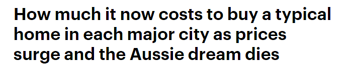 分析 | 悉尼房价年涨10.6%！“澳洲梦”破灭？当前在各大首府城市购买普通住宅的成本是多少？（组图） - 2