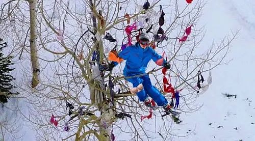 为什么美国滑雪场的树上总挂满了胸罩（组图） - 15