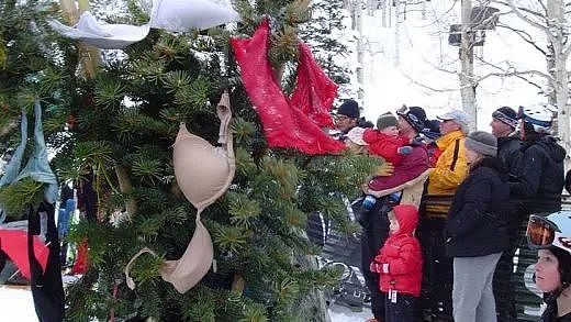 为什么美国滑雪场的树上总挂满了胸罩（组图） - 2