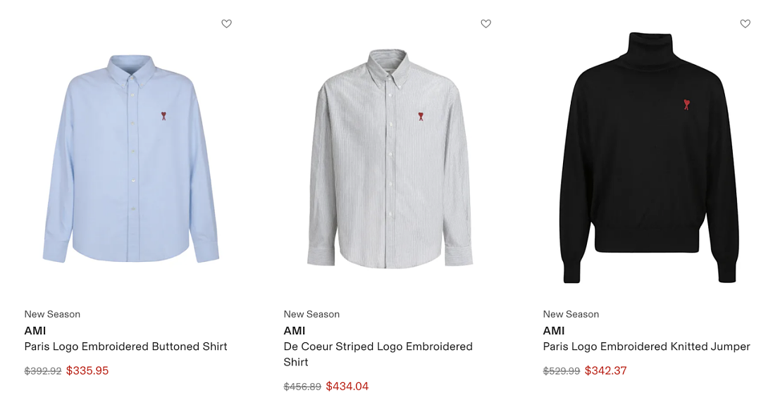 AMI Paris 折扣好价，高级灰羊毛开衫仅$5XX，百搭基础款T恤低至$2XX...（组图） - 12
