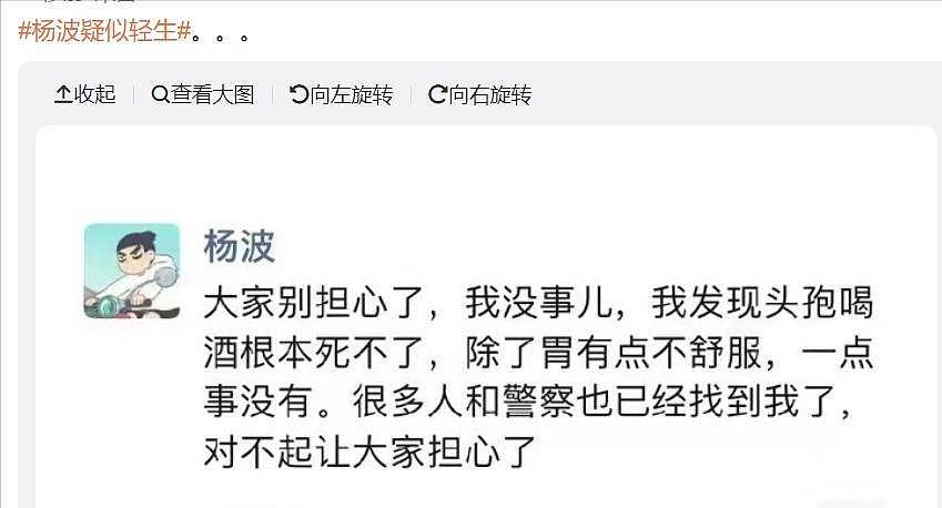 杨波发声称自己没事，宣布退网注销微博，网友怒斥大过年浪费警力（组图） - 8