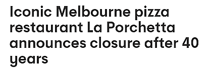 澳洲知名披萨餐厅宣布关门！食客倍感惋惜；澳洲T3线将关闭一年，期间通勤时间或翻倍，车费支付“纯看脸（组图） - 1