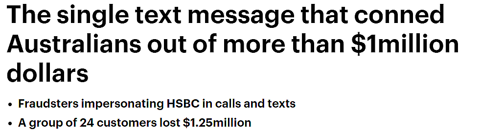 只因一条短信，24名澳人被骗$125万！华男损失近$5万，“银行认为自己没问题”（组图） - 1