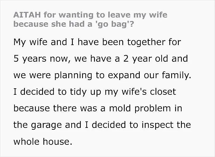 丈夫发现妻子偷藏“防家暴应急逃生包“后打算要离婚，网友：不至于...（组图） - 2