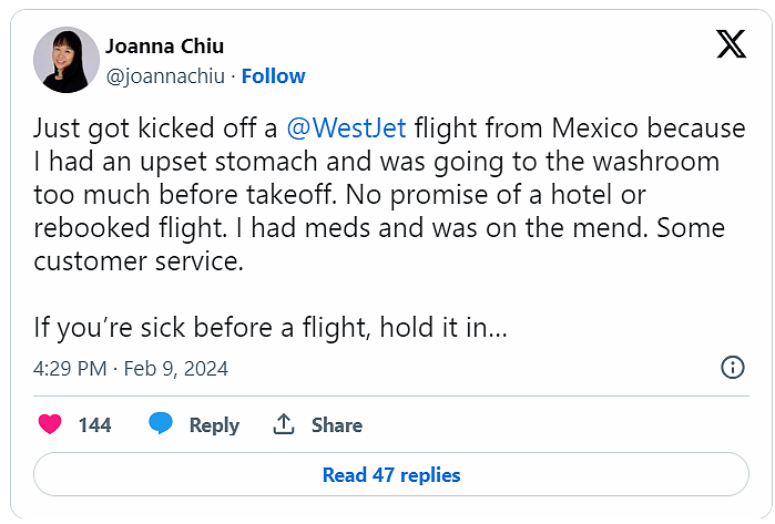 崩溃大哭！华裔女子被赶下飞机，竟只因“频繁去洗手间”（组图） - 3