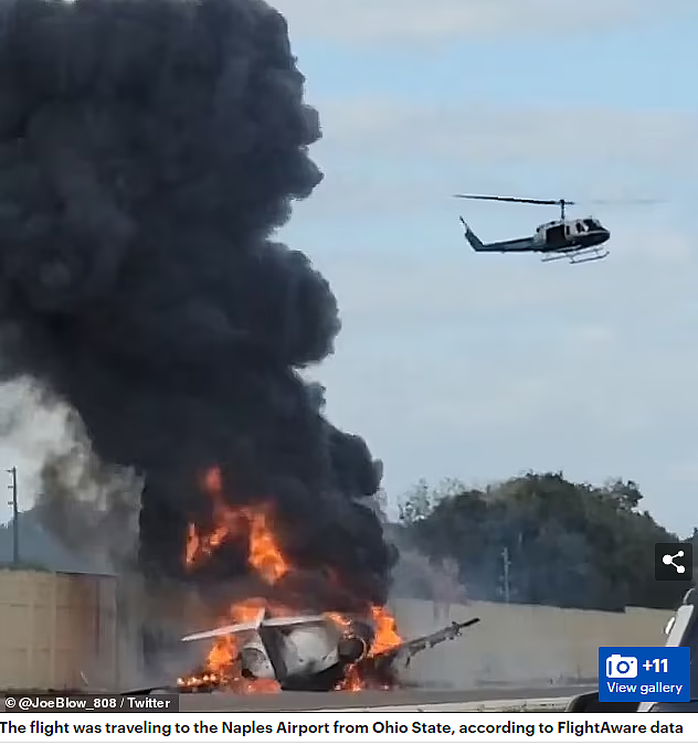 惨烈空难！私人飞机坠毁高速公路，引发大规模爆炸！2人遇难，火光冲天浓烟滚滚（组图） - 4