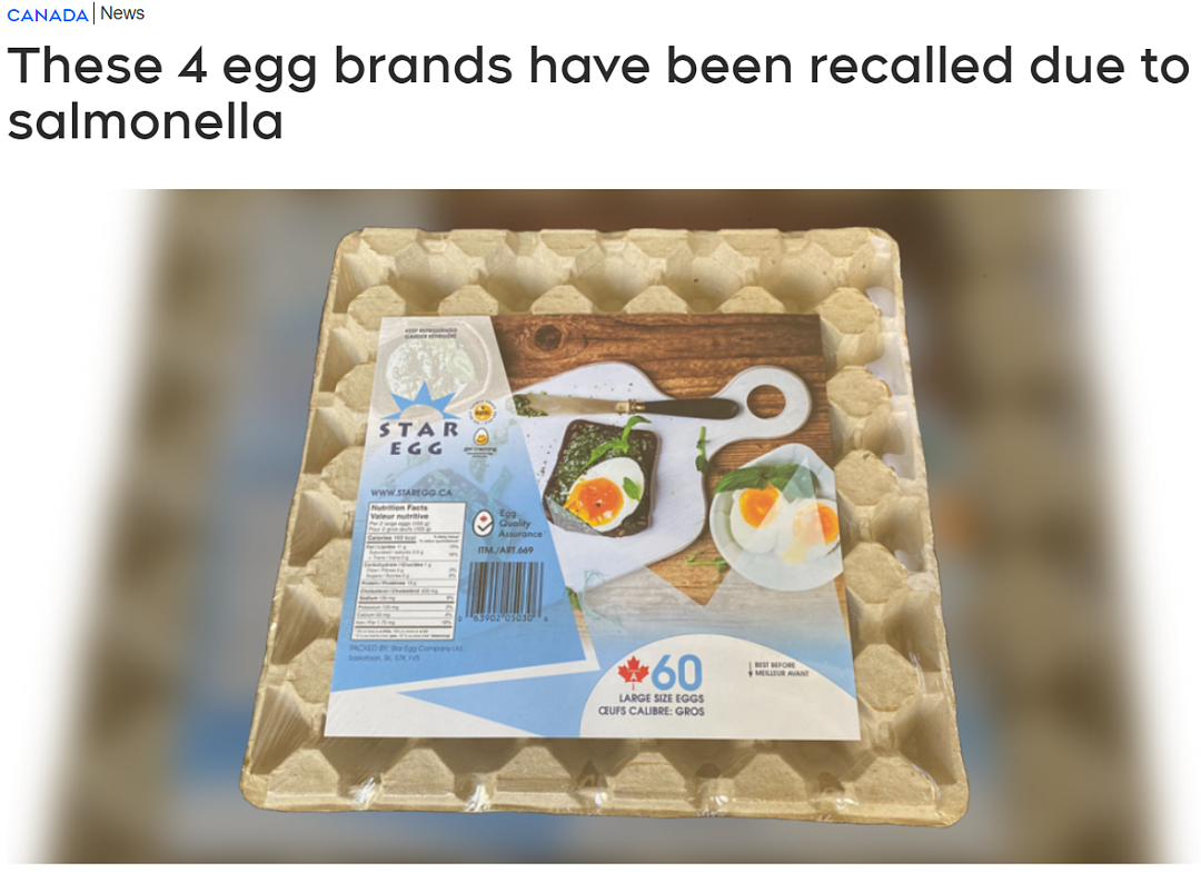 快扔掉！加拿大紧急召回大批鸡蛋：华人常买的4个品牌中招！受致病细菌污染（组图） - 1