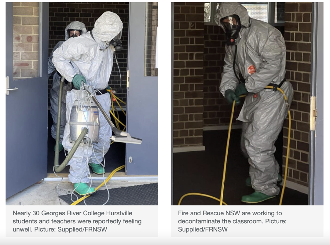 危险！悉尼华人区学校化学品泄漏，近30 名师生感到“不适”，现场救护人员全副武装...（组图） - 3