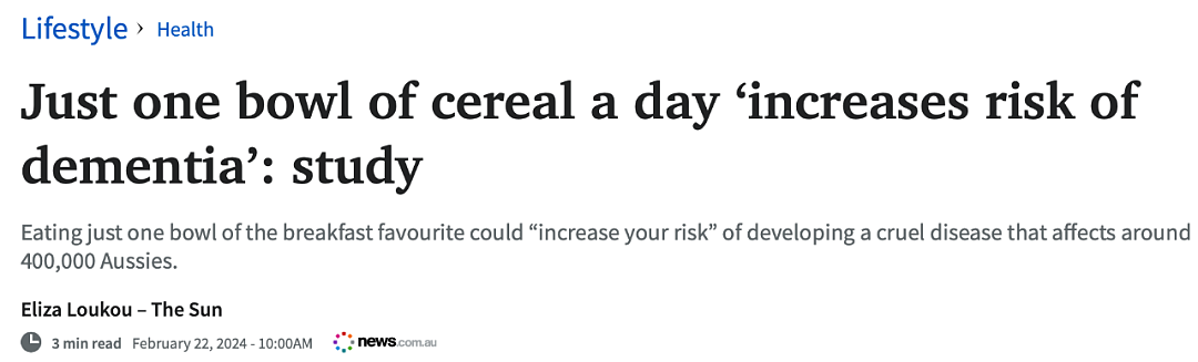 注意！澳人最喜欢的早餐燕麦，吃多了恐增加痴呆风险（组图） - 1