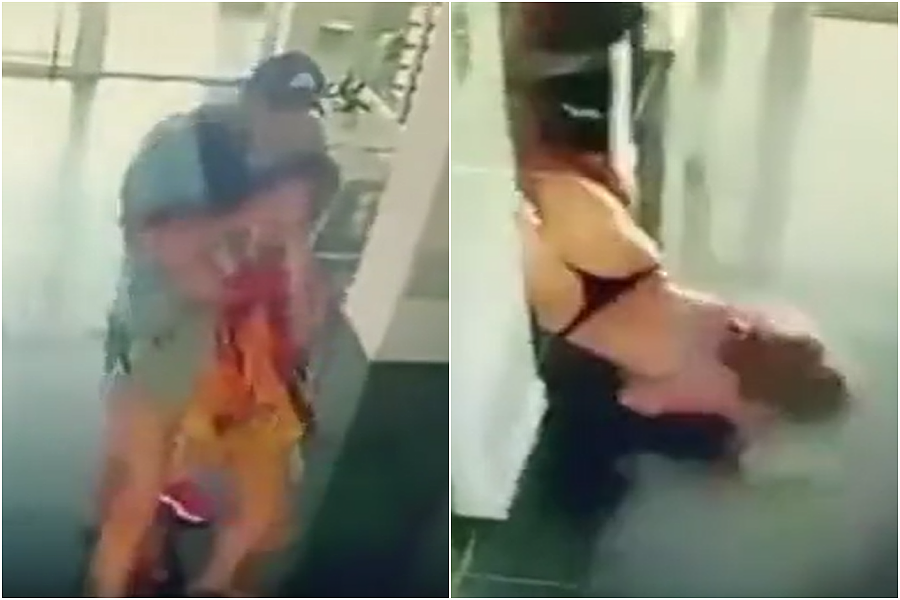 施暴影片疯传！半裸女遭勒颈头下脚上拖进电梯，恐怖男友落网（视频/图） - 1
