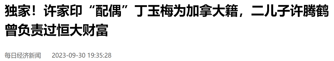 许家印前妻向次子追讨超10亿港元！拥有加拿大护照，曾被指“技术性离婚”（组图） - 4