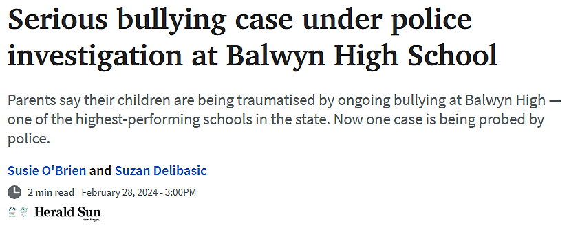 Balwyn High出事了！维州警方展开立案调查…（组图） - 1