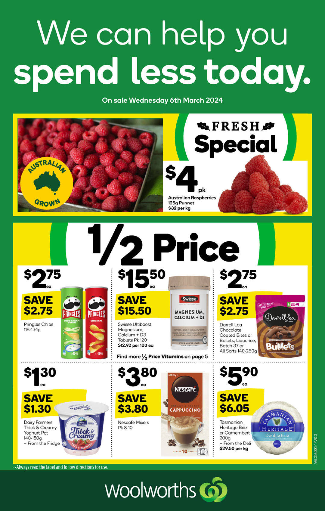 Woolworths 3月6日-3月12日打折，韭菜饺、奶酪、带皮五花$15（组图） - 1