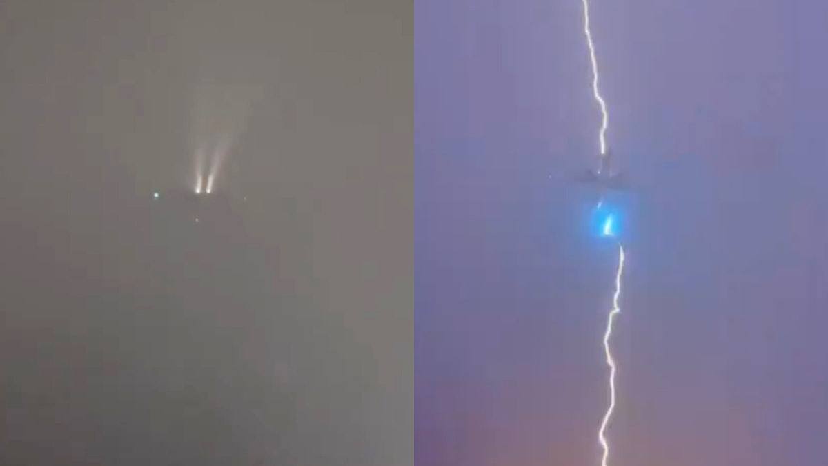 加航波音777客机遭闪电击中“爆出诡异蓝光”影片疯传（组图） - 1