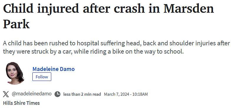 悉尼男童上学途中遭遇车祸，重伤送医！（组图） - 1