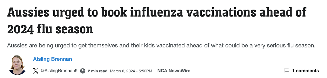 澳洲官方紧急警告：流感病例激增，无数人中招了！妈妈们快去打疫苗...（组图） - 1