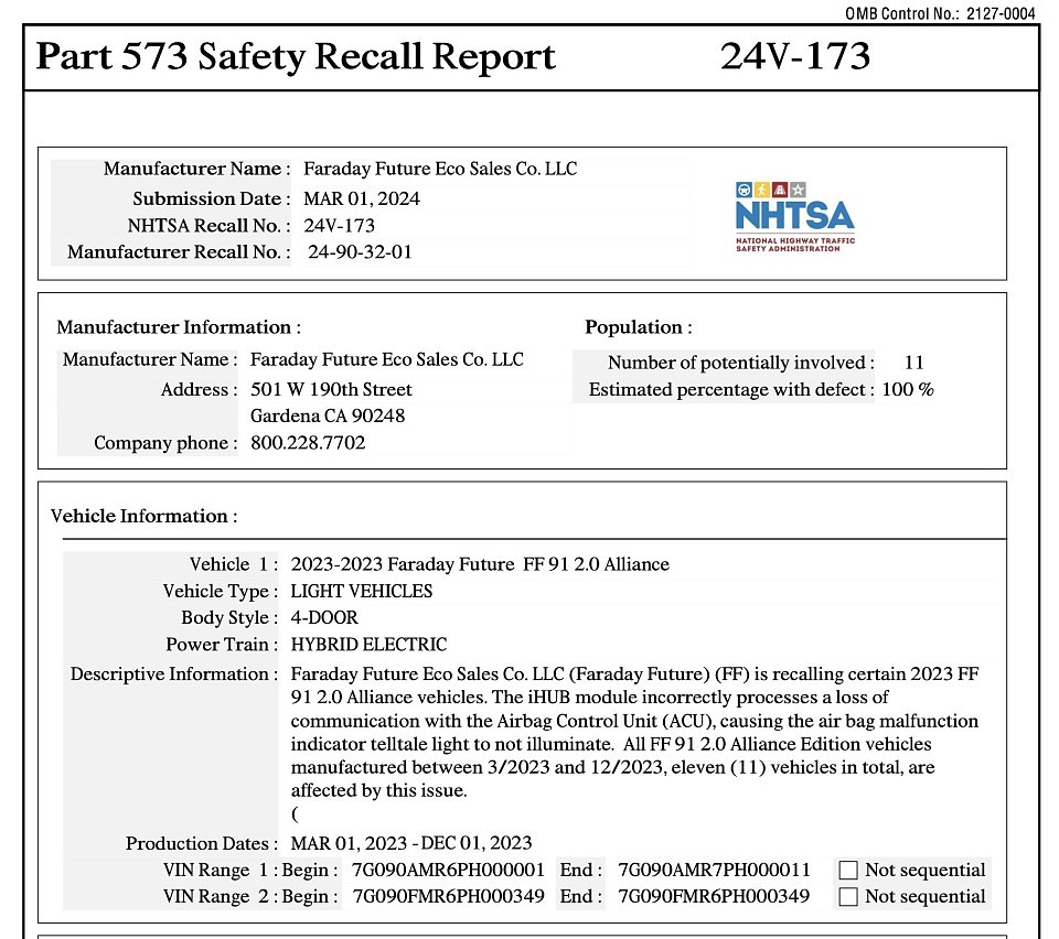 FF91召回率100%！贾跃亭造车9年，一次性全部召回，总共11辆，其中1辆是他自己的⋯⋯（组图） - 3