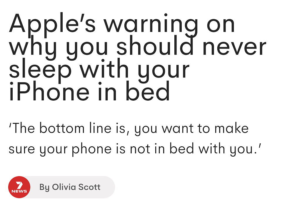 苹果警告！和手机一起睡觉，这样很危险（组图） - 1