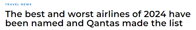 全球最烂航空公司揭晓： 第一是这家！ 澳航重新杀回最佳榜单， 跻身第五（组图） - 1