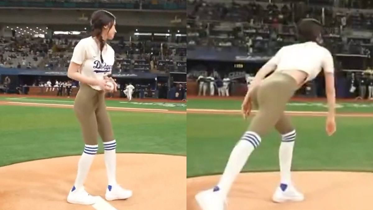 韩棒球赛惊见超紧身裤美女，惹火身材掳获全场目光，竟是这影后（组图） - 1