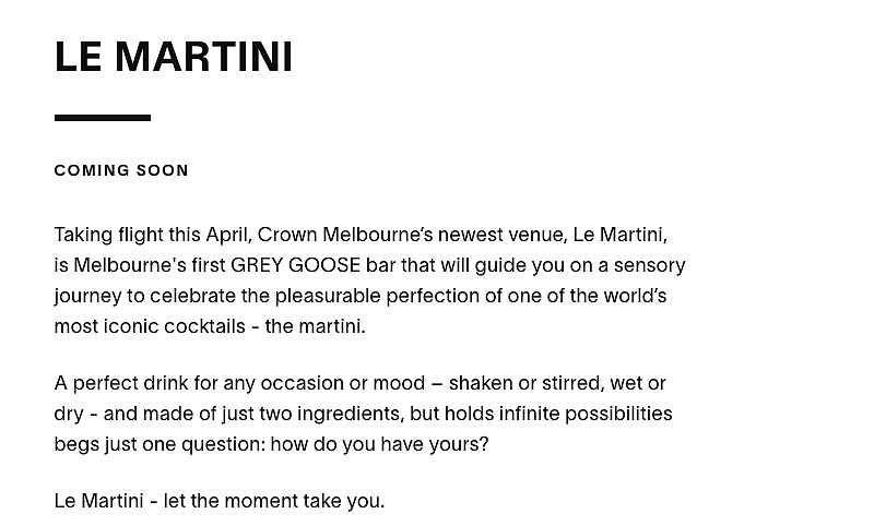 全球第一家！就在墨尔本，灰雁伏特加首家Martini酒吧开进Crown，太豪华了（组图） - 3