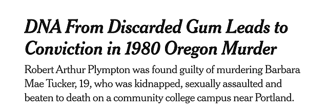 44年悬案告破！女大学生遭性侵杀害，因口香糖中DNA，凶手被捕（组图） - 1