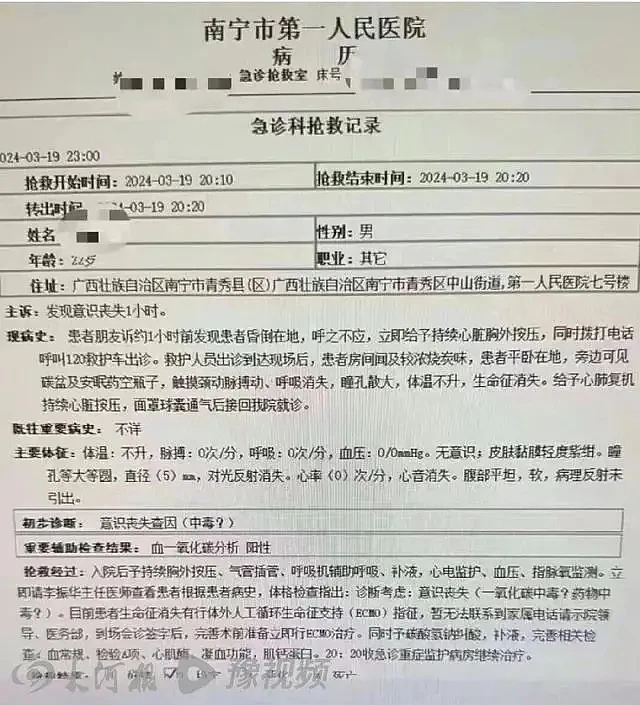 规培生自杀5天后，南宁一医院再有实习生烧炭身亡（组图） - 1