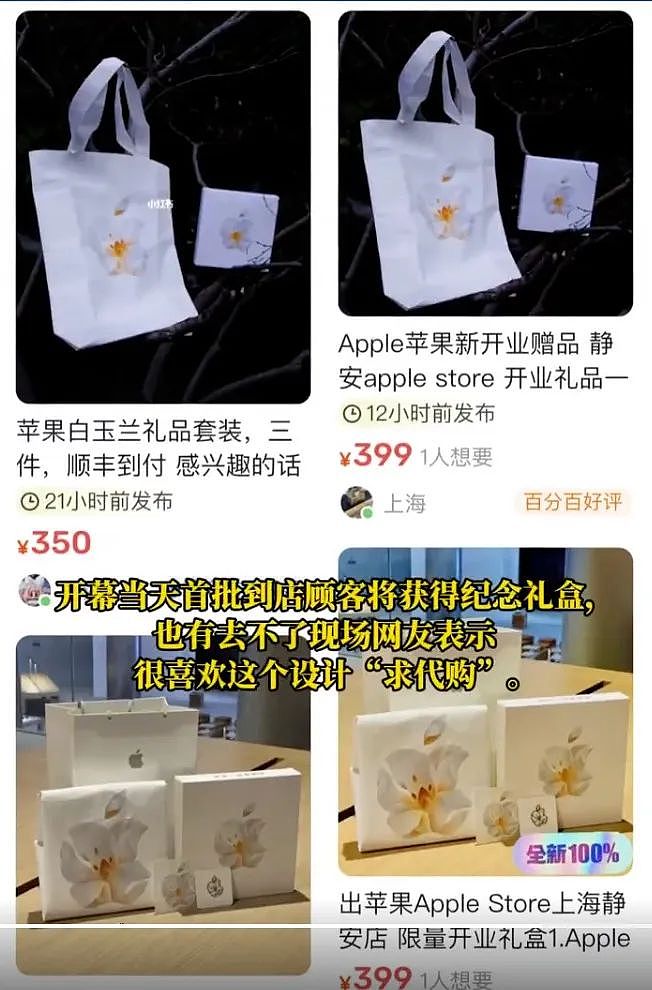 “全球规模第二大”！苹果上海新店开业，有人提前20小时“带着被子”通宵排队，免费礼品被炒到399元（组图） - 13