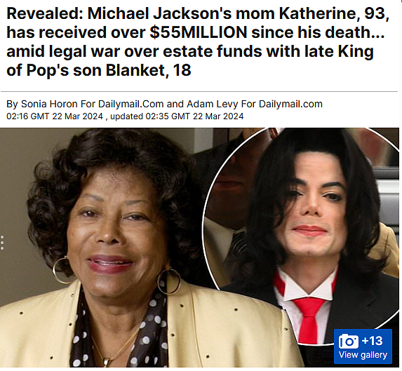MJ小儿子与93岁奶奶因遗产内斗，分到4亿的老太仍伸手要钱（组图） - 3