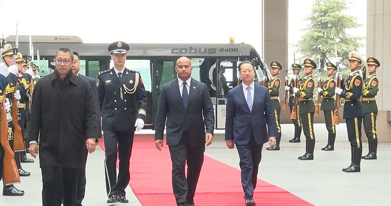 瑙鲁总统抵北京展开6天国事访问：马朝旭迎接！仪仗队列队欢迎（视频/组图） - 3