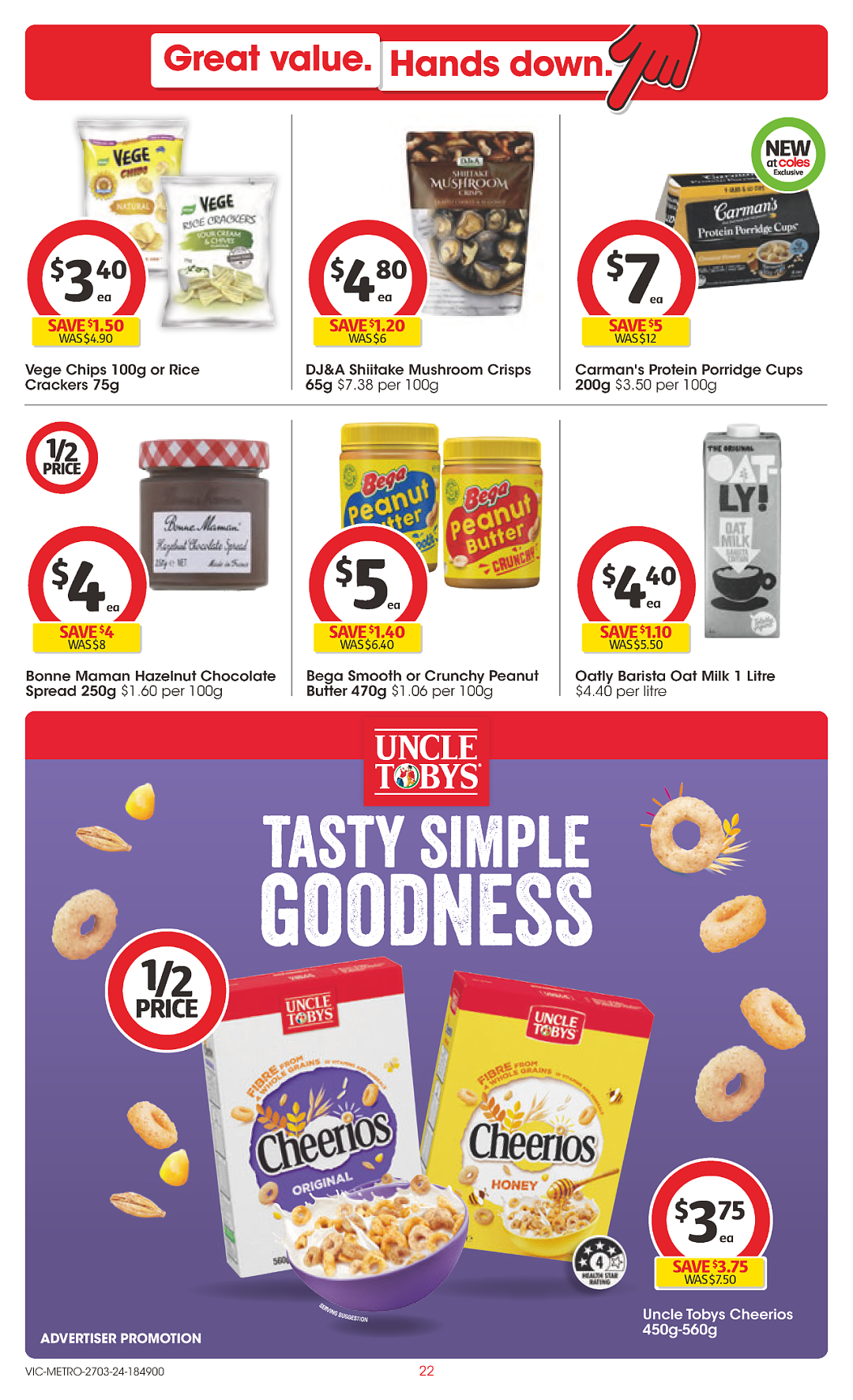 Coles 3月27日-4月2日打折，冻虾仁、蒜香面包半价（组图） - 22